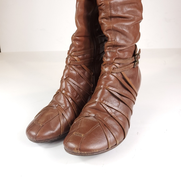 Bronx Shoes Brown Leather Ulli High Boots - Picture 10 of 12